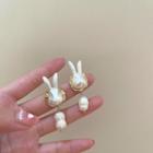 Rabbit Faux Pearl Earring 1 Pair - My31025 - White - One Size