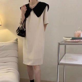 Short-sleeve Collar Shift Dress