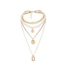 Alloy Coin Faux Pearl Pendant Choker Necklace 2280 - Gold - One Size