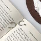 Rhinestone Sterling Silver Open Hoop Earring E302 - 1 Pair - Silver - One Size