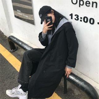 Tie-waist Removable Hooded Trench Coat