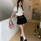 Short-sleeve Floral Polo Shirt / Skirt