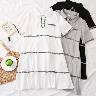Glitter-trim Polo Dress