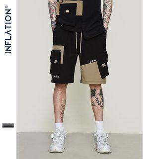 Multi-pocket Colorblock Shorts