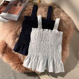 Striped Shirred Camisole Top