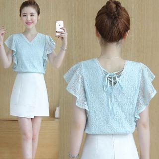 Tie Back Short Sleeve Blouse
