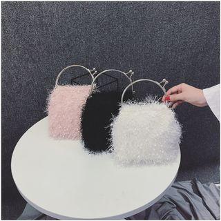 Chain Strap Feather Accent Crossbody Bag