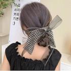 Houndstooth Ribbon Hair Clip Black & White - One Size