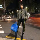 Fray-hem Camouflage Safari Jacket Khaki - One Size