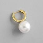 Faux Pearl 925 Sterling Silver Drop Earring 1 Pc - Gold - One Size