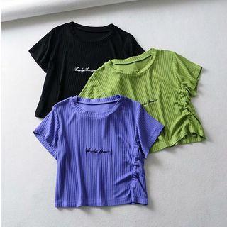 Short-sleeve Cropped Letter Top