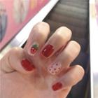 Strawberry Faux Nail Tips 420 - Red - One Size