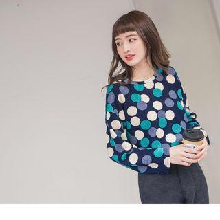 Multicolor Dotted Print Knit Top