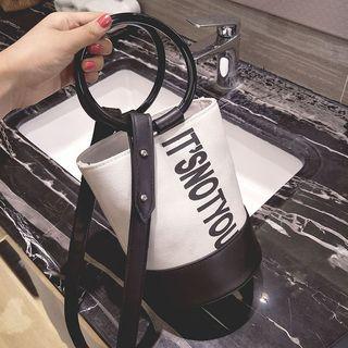 Lettering Canvas Bucket Bag