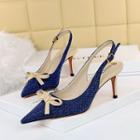 Ribbon Slingback Pointy-toe Pumps