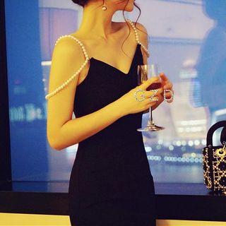 Beaded-strap Sheath Dress