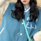 Two Tone Long Sleeve Lettering Jacket