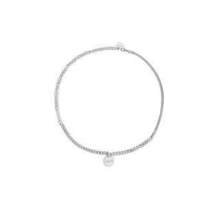 Lettering Pendant Stainless Steel Necklace 1 Pc - Silver - One Size