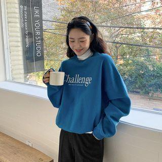 Fleece-lined Oversize Letter Sweatshirt