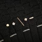 Set Of 5: Rhinestone Alloy Earring (assorted Designs) 5 Pcs- S925 Silver Needle - One Size