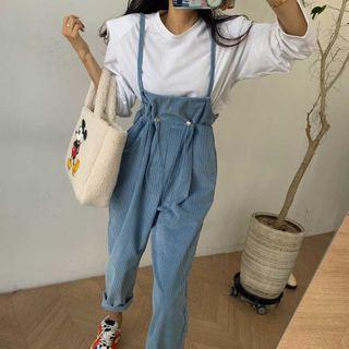 Corduroy Straight-leg Jumper Pants