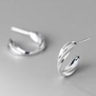 Twisted Sterling Silver Open Hoop Earring 1 Pair - S925 Silver - Earrings - Silver - One Size