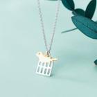 Bird Cage Necklace Silver - One Size