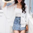 Elbow-sleeve Mesh Panel Light Jacket