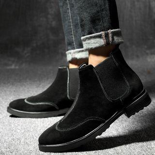 Genuine-leather Stitched Chelsea Boots
