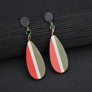 Colour Block Wooden Dangle Earring