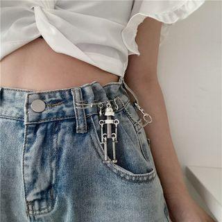Robot Alloy Pendant Jeans Waist Adjuster Silver - One Size
