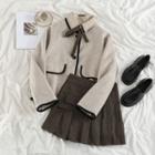 Button-up Jacket / Pleated Skirt / Shirt
