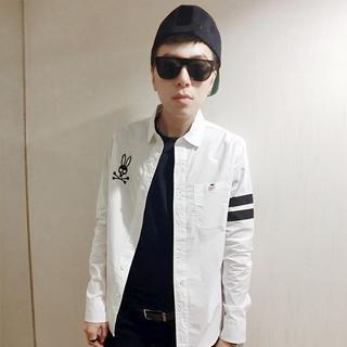 Skull Print Long-sleeve Shirt