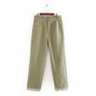 Two-tone Panel Straight-cut Pants