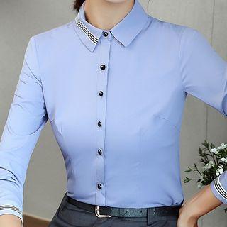 Striped Trim Shirt / Dress Pants