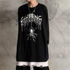 Long-sleeve Spider Print T-shirt