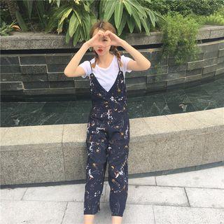 Set: T-shirt + Floral Jumpsuit