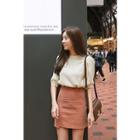 Puff-sleeve Scallop-edge Knit Top