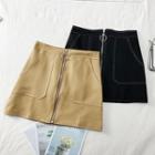 High-waist Zipper A-line Skirt