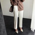 Seam-detail Straight-cut Pants