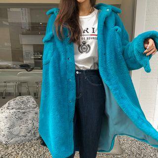 Longline Eco-fur Shirt Jacket