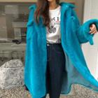 Longline Eco-fur Shirt Jacket