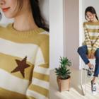 Crew-neck Star Stripe Sweater