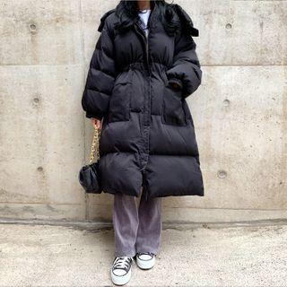 Detachable-hood Long Padded Coat
