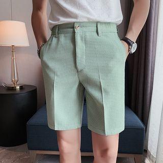 High-waist Waffle Plain Shorts