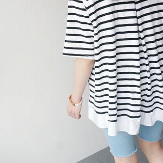 Stripe Raglan-sleeve T-shirt
