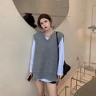 V Neck Plain Vest Vest - One Size