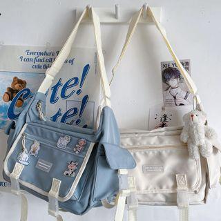 Applique Messenger Bag / Bag Charm / Brooch / Set