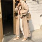 Belted Loose-fit Long Trench Coat Light Beige - One Size