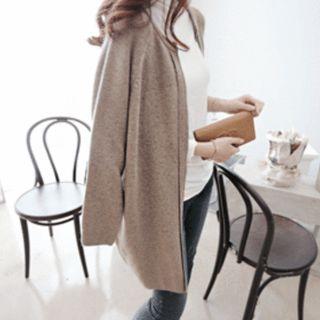 Zip-up Wool Blend Cardigan